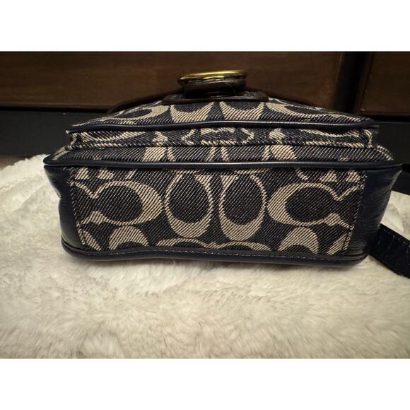 Y2K Vintage Denim Leather Navy Bleeker Crossbody - Picture 8 of 13